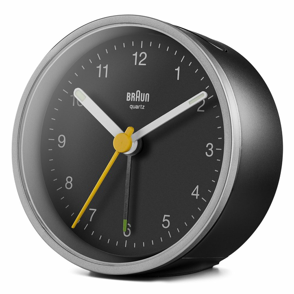 Braun BC12SB Quartz alarmur Sort, Sølv