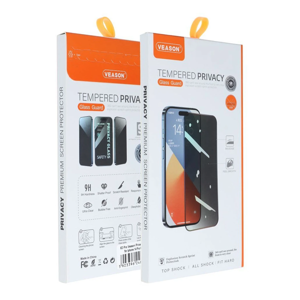 Veason Privacy Glass 6D Pro kijelzővédő üvegfólia iPhone X/XS/11 Pro készülékhez fekete