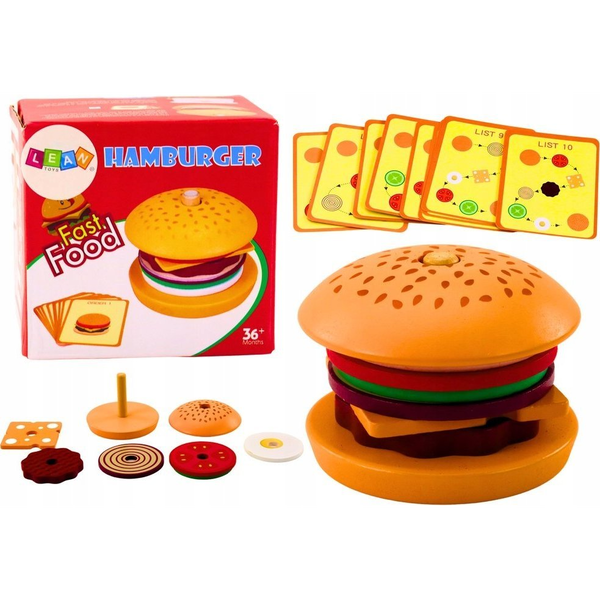 Lean Toys Fa Hamburger 8 El Kártya Receptekkel 10 db
