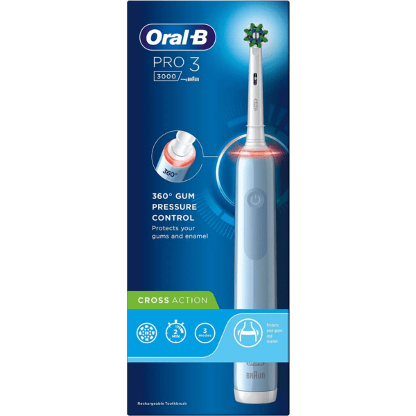 Oral-B Pro 3 3000 Cross Action електрическа четка за зъби, синя