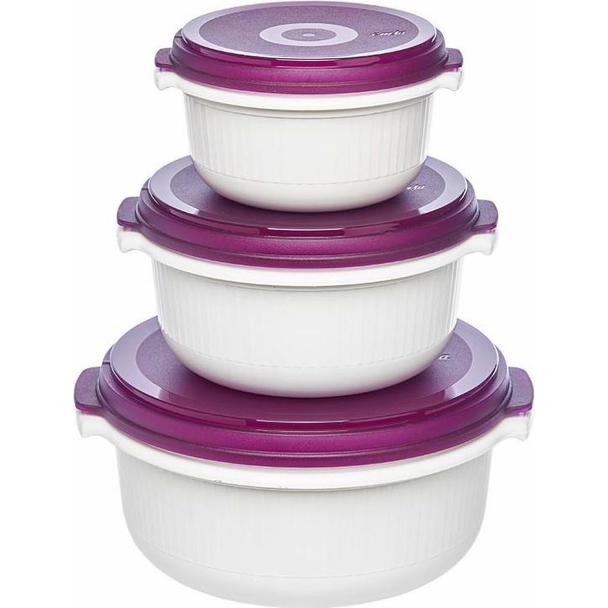 EMSA 508455 élelmiszertároló doboz Kör Készlet Blackberry, Fehér 3 db (508455)