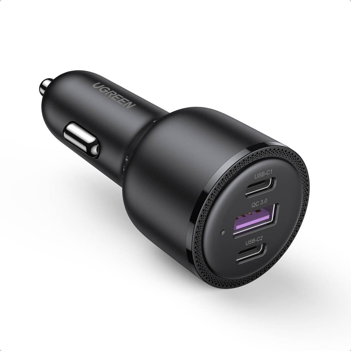 Ugreen car charger 20467B 2x USB-C + USB, 69W (black) (UGR1195BLK)