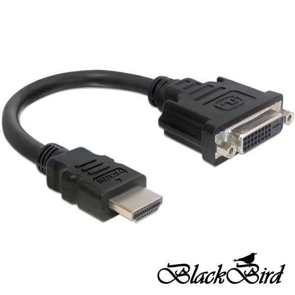 BlackBird HDMI-A apa -> DVI 24+5 anya átalakító kábel 20cm (BH1250)