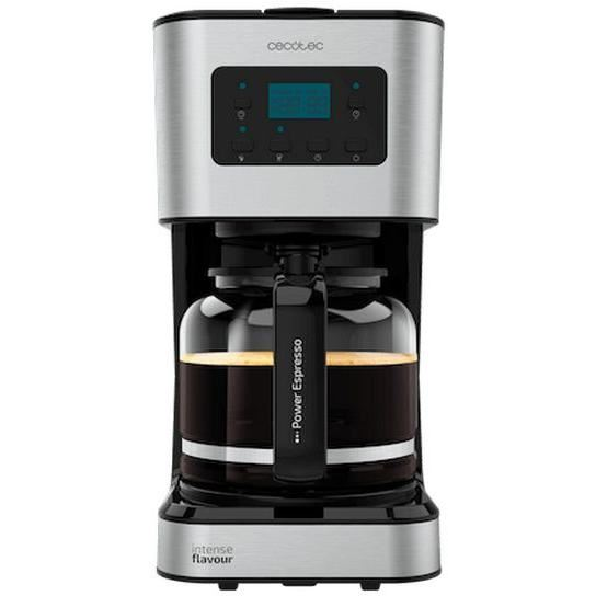 Кафемашина Cecotec Coffee 66 Smart 01555, 950 W, Филтър за многократна употреба, 1,5 л, Стъклена чаша, Програмируем таймер, Черен/Сребрист