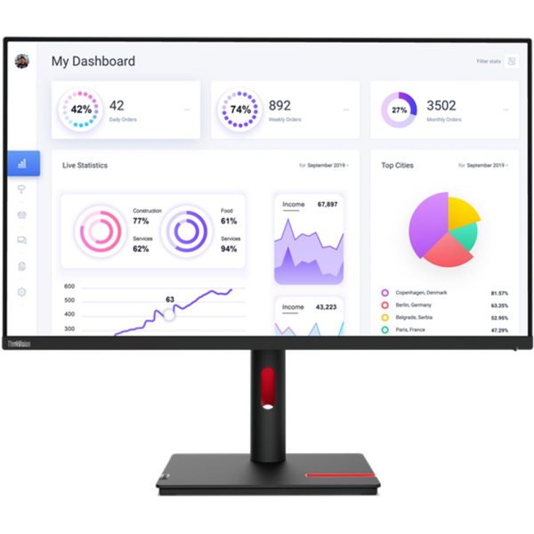 Lenovo ThinkVision T32p-30 LED display 80 cm (31.5") 3840 x 2160 px 4K Ultra HD Černá