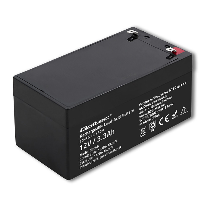 Qoltec 53065 12V 3.3Ah UPS Akkumulátor (53065)
