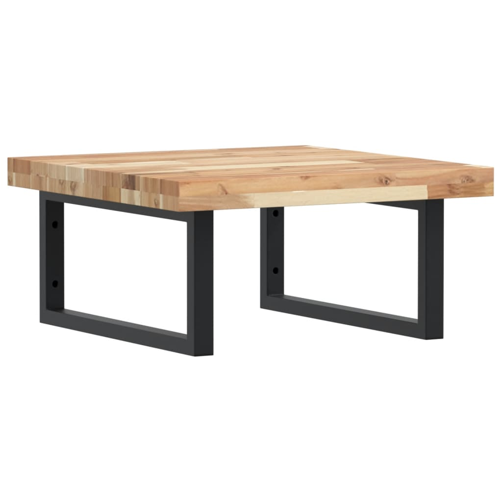 acél és tömör akácfa falra szerelhető mosdópolc (3302765)