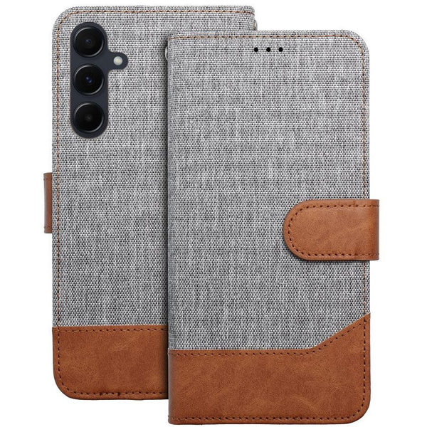ZONE Jeans Book oldalra nyitható tok Samsung Galaxy S24 FE szürke