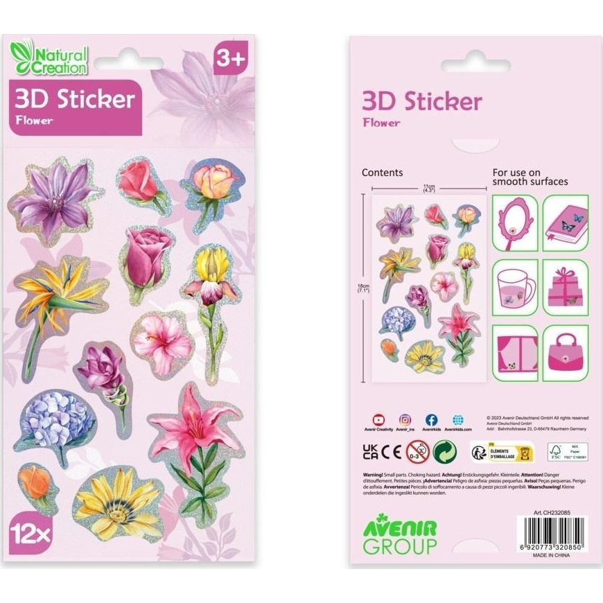 Avenir Kids 3D Matrica Csomag - Virágok (6920773320850)