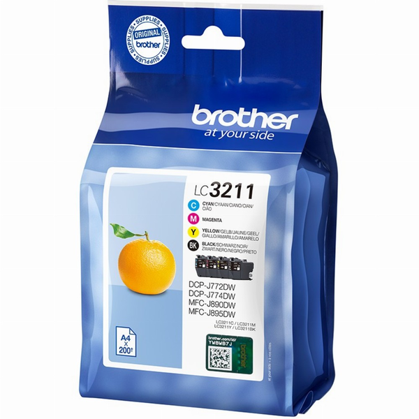 Brother LC3211VALDR blækpatron 4 stk Original Sort, Blå, Magenta, Gul