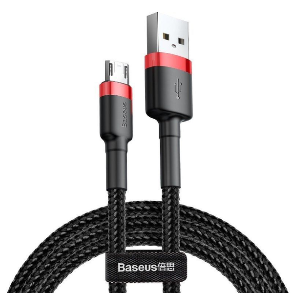 USB-Micro USB кабел Baseus, 1.5A, 2 м, Червен/Черен