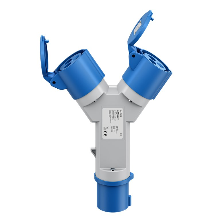 Goobay 76236 CEE Kemping Elosztó Adapter - Szürke / Kék (76236)