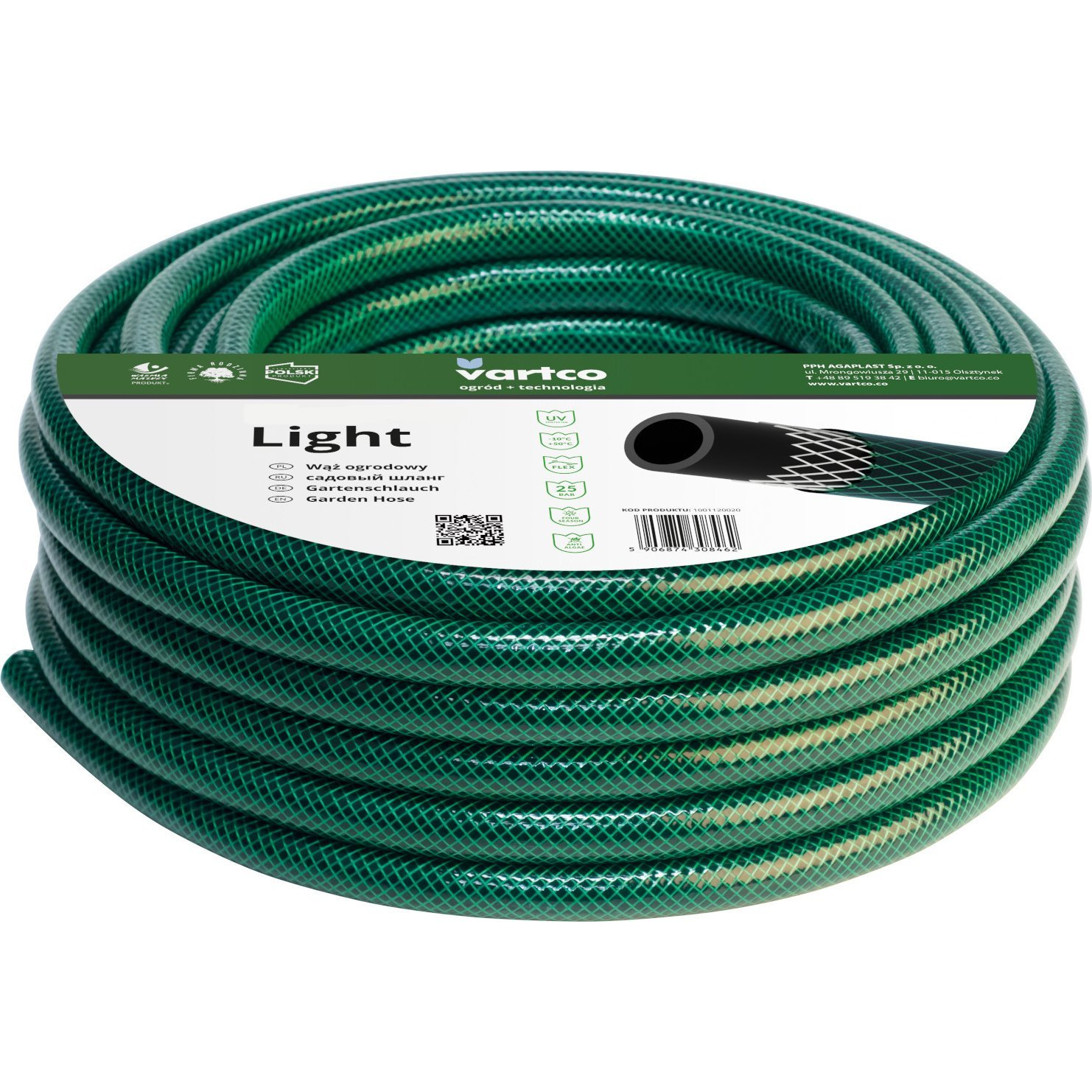 Agaplast Vartco Light 1/2" Kerti Tömlő 25m (1001120025)
