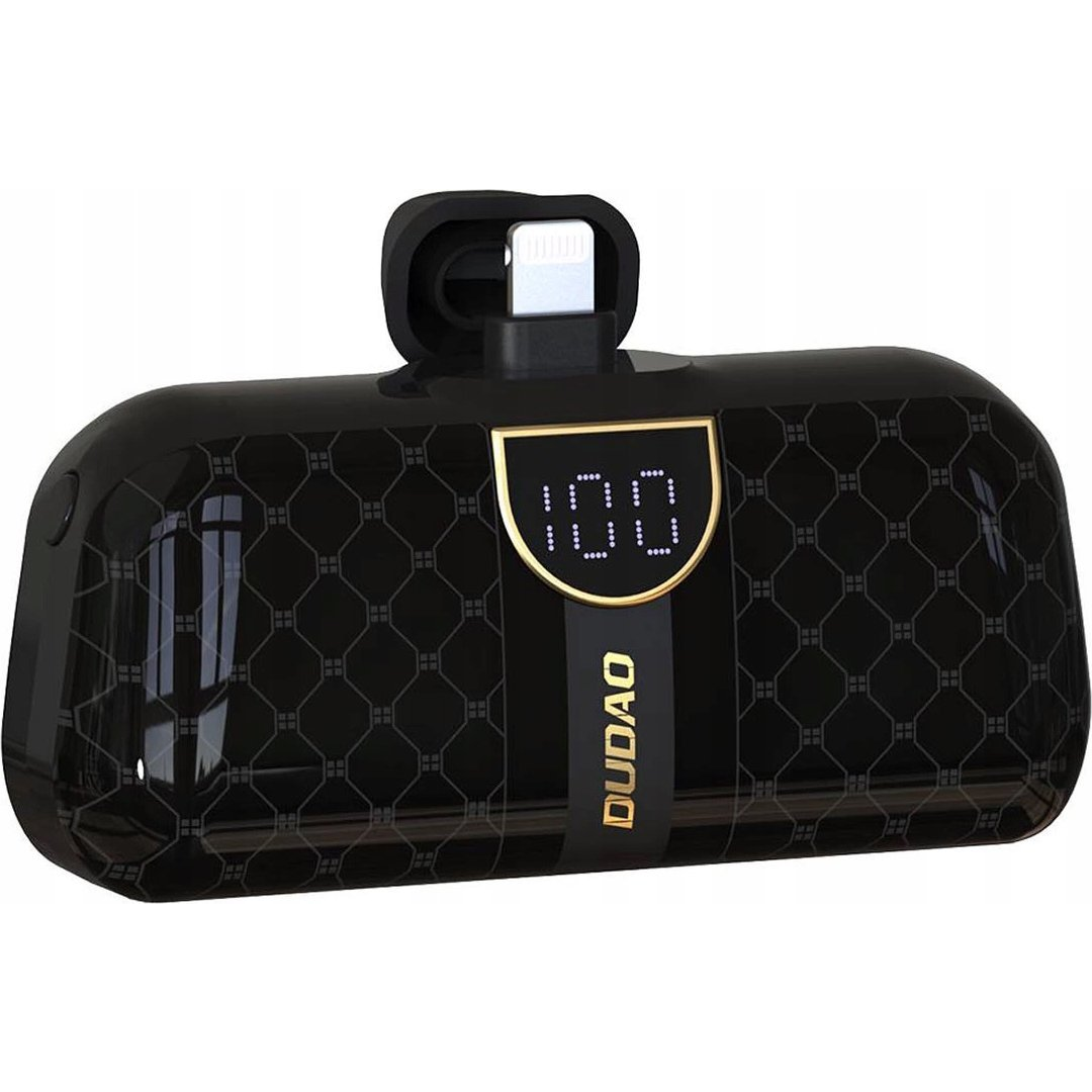 Dudao K20SL Mini Power Bank 5000mAh Lightning csatlakozóval Fekete (DDA340)
