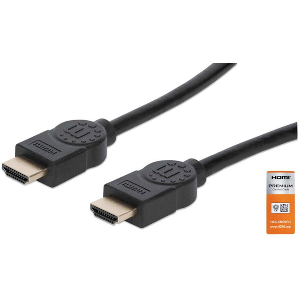 Manhattan 354837 HDMI-kabel 1 m HDMI Type A (Standard) Sort