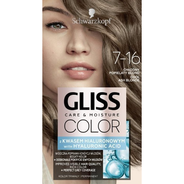 SCHWARZKOPF GLISS Color 7-16 Chladná popelavá blond 60 ml (22320)