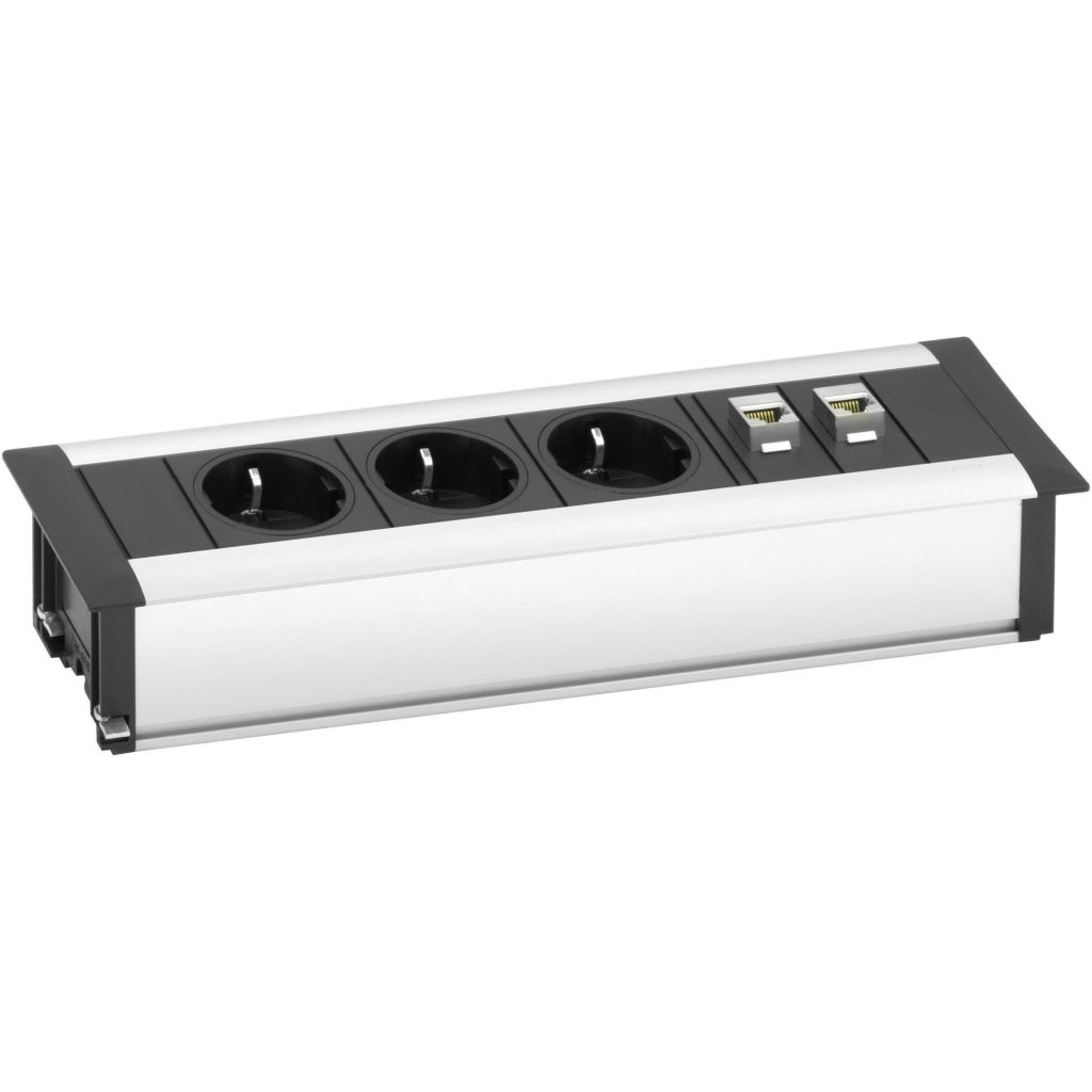 EVOline 159610001000 Hálózati elosztó 3 részes Alumínium, Fekete Védőérintkezős 3m (e159610001000)