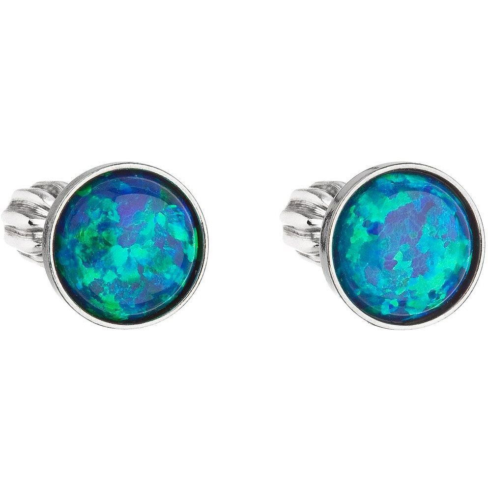 EVOLUTION GROUP 11001.3 szintetikus opál, Swarovski kristályok, (Ag, 925/1000, 1 g, zöld) (8590962110029)