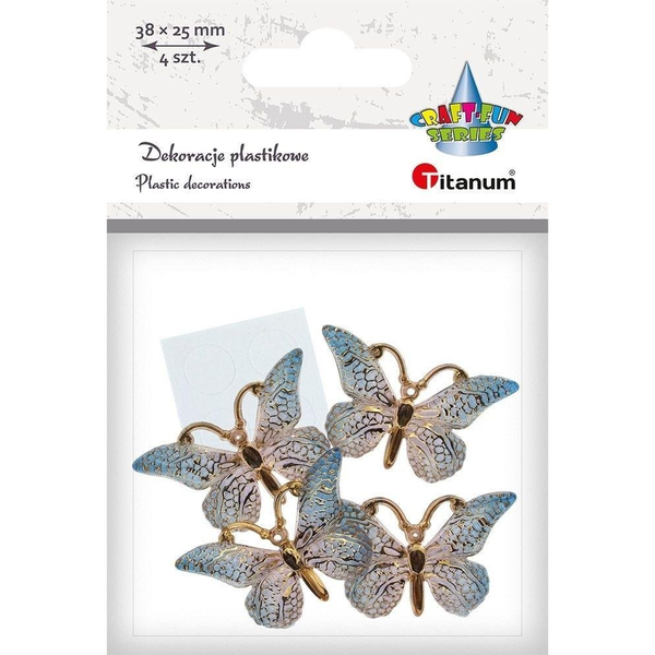  Titanum Dekoracje samoprzylepne motyle 38x23mm 4szt