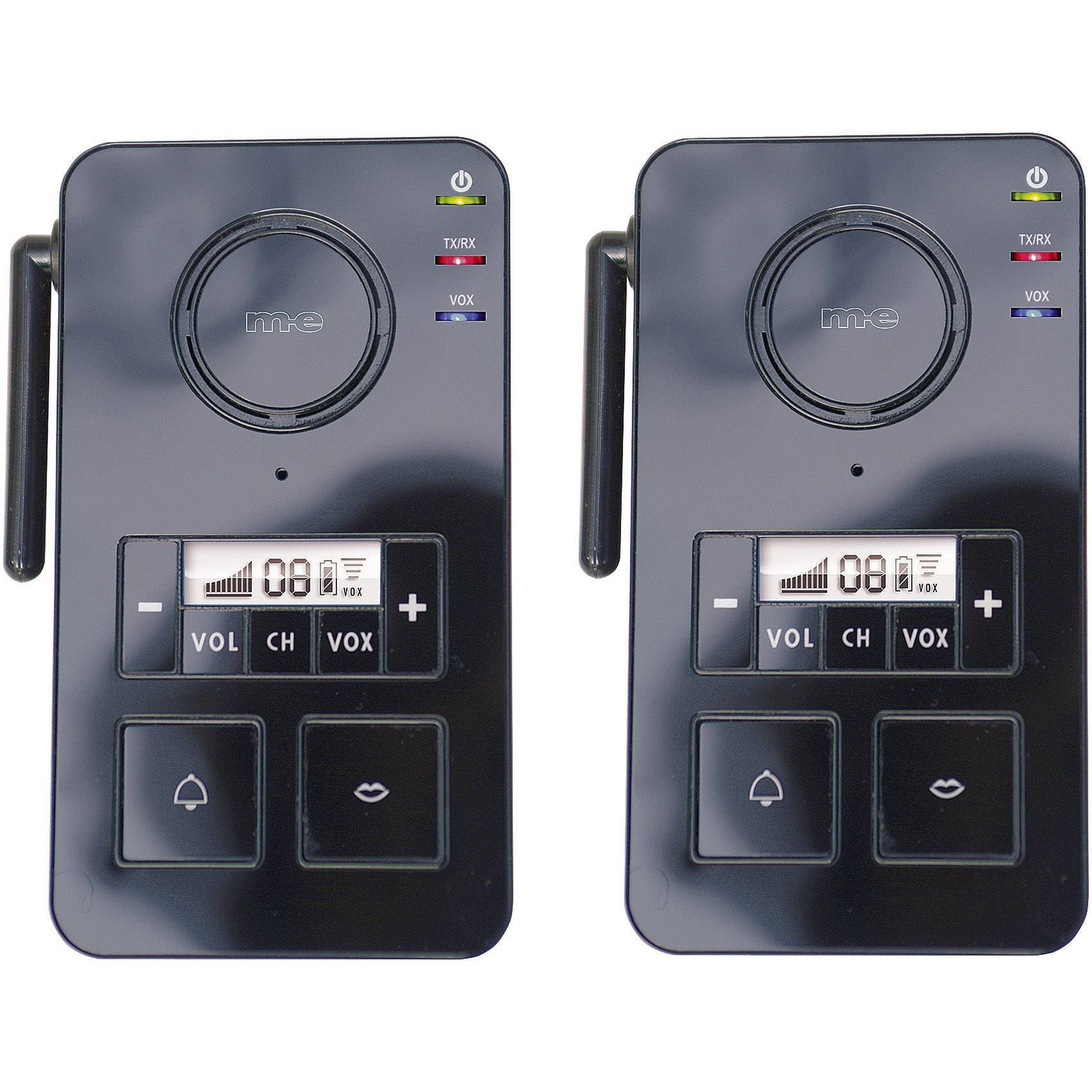 PMR intercom rádió készlet 446MHz-es vezeték nélküli intercom fekete színben m-e modern-electronics FS 2.1 (FS 2.1)