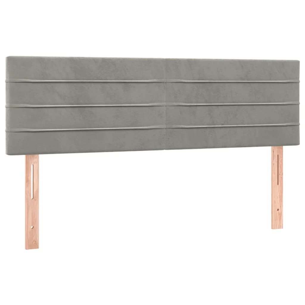 2 db világosszürke bársony fejtámla 72 x 5 x 78/88 cm (346152)