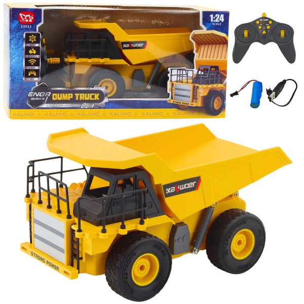 Lean Toys Távirányítású Építőipari Dömper Rc Led Lámpák 1:24
