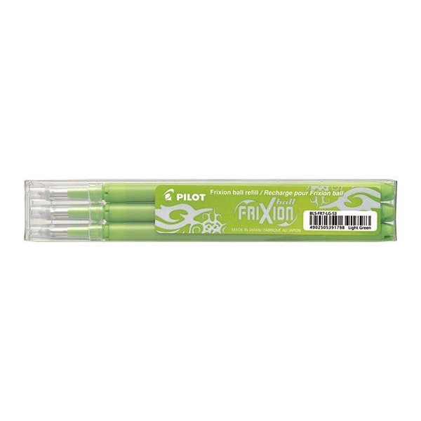 Pilot FriXion Ball 3 darabos betétszett közepes heggyel világoszöld (BLS-FR-7-LG-S3) (BLS-FR-7-LG-S3)