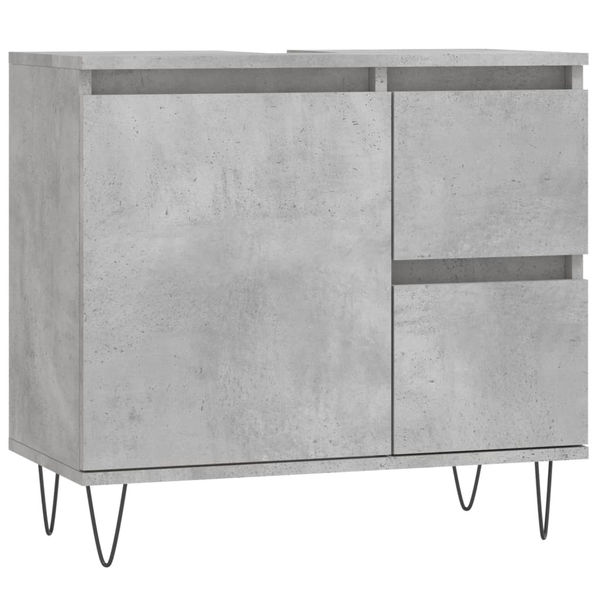 betonszürke szerelt fa fürdőszobaszekrény 65 x 33 x 60 cm