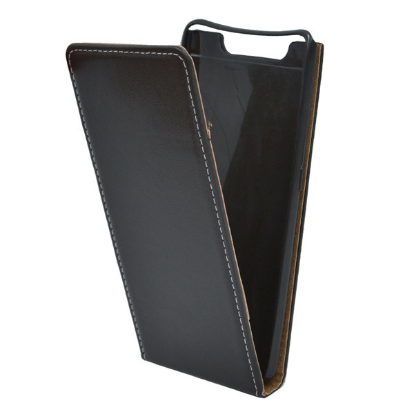 Tok álló, bőr hatású (FLIP, lefelé nyíló, szilikon tartó) FEKETE [Samsung Galaxy A80 (SM-A805F)] (5996457886401)