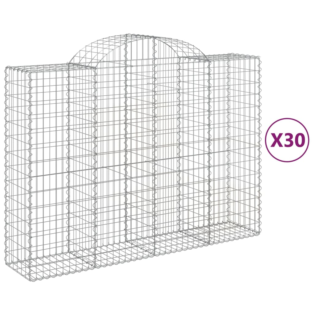 30 db íves horganyzott vas gabion kosár 200x50x140/160 cm (3146379)