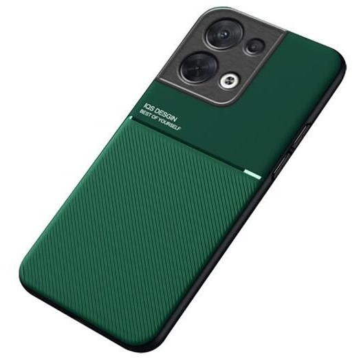 Gigapack Oppo Reno 8 Pro mágneses, bőr hatású, csíkos mintás tok sötétzöld (GP-137864) (GP-137864)