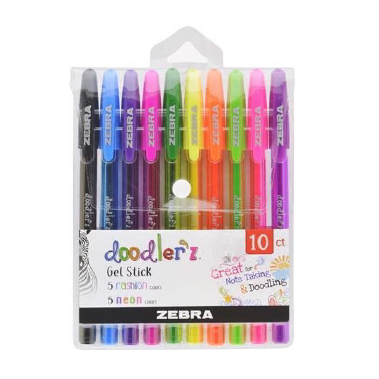 Zebra Doodler'z Neon & Fashion Kupakos zseléstoll készlet - 0.33mm / Vegyes színek (10db) (02618)