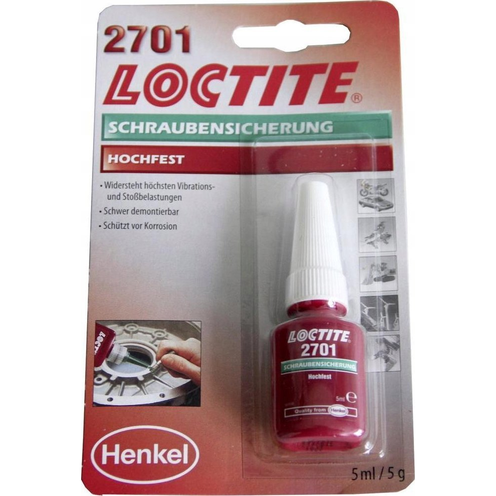 Csavarrögzítő, menetragasztó, nagy szilárdságú 5ml LOCTITE® 2701 195911 (195911)