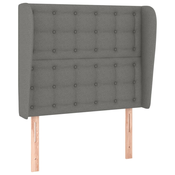 vidaXL vidaXL Zagłówek uszak, ciemnoszary, 93x23x118/128 cm, tkanina