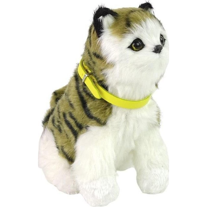 Interaktív Plüss Kiscica - Puha Szőrű, Tanulható Funkciókkal, Cirmos (12693)