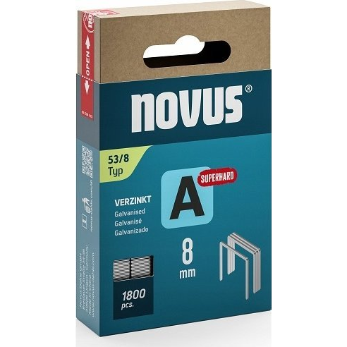 Novus Tools 042-0775 Finomhuzal kapcsok 53-as típus 1800 db Méret (H x Sz) 8 mm x 11.3 mm (NV042-0775)