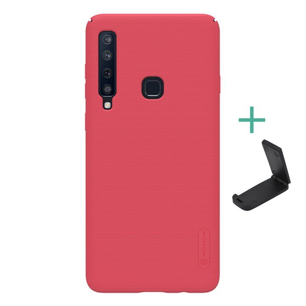 NILLKIN SUPER FROSTED műanyag telefonvédő (gumírozott, érdes felület + asztali tartó) PIROS [Samsung Galaxy A9 (2018) SM-A920]