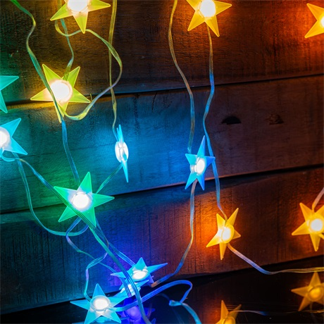 Delight 58385 Smart Kül-/Beltéri 25 db RGBIC LED Csillag Alakú Fényfüzér 5m - Színes (58385)