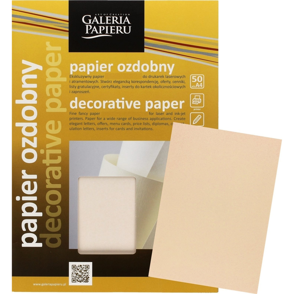 GALERIA PAPIERU Papier ozdobny Galeria Papieru A4/110g Laid beżowy (50)