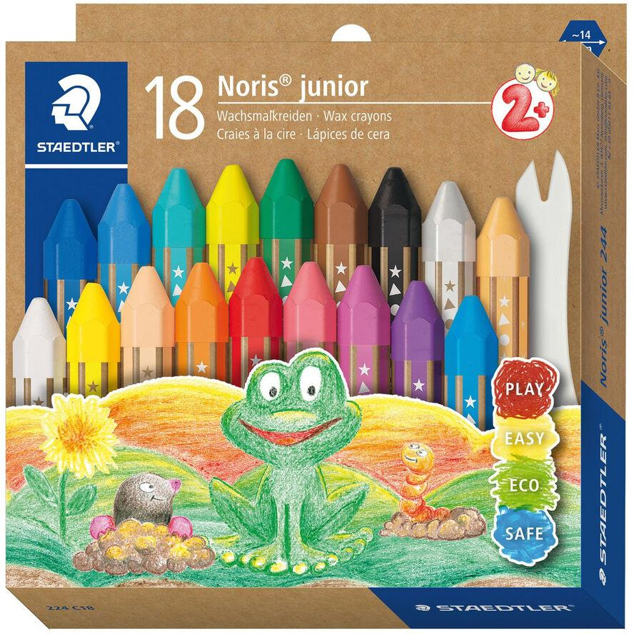 Staedtler Noris Junior Hatszögletű zsírkréta - vegyes szín (18 db/doboz) (224 C18)