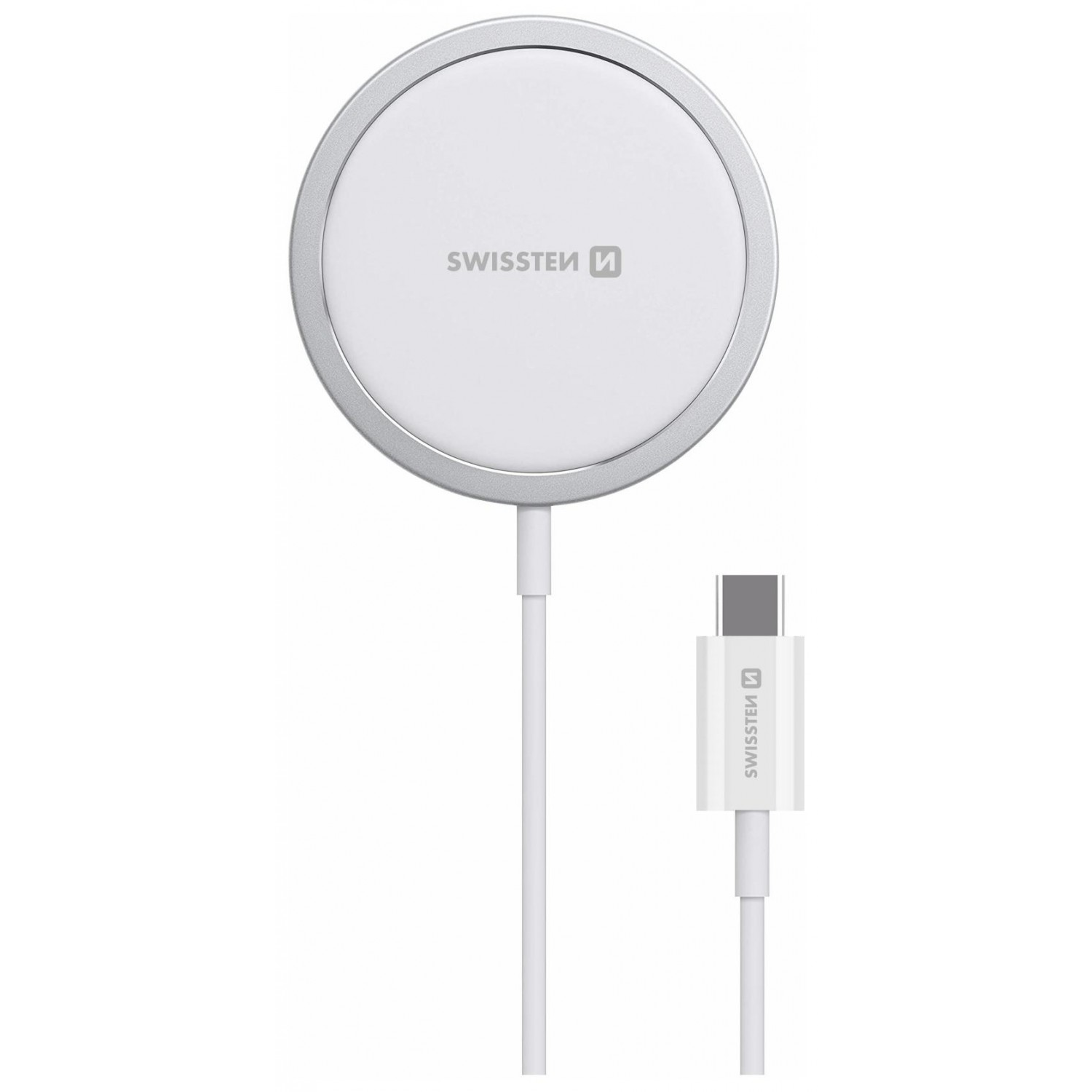 Swissten MagSafe Vezeték nélküli töltő - Fehér (15W) (22055530)