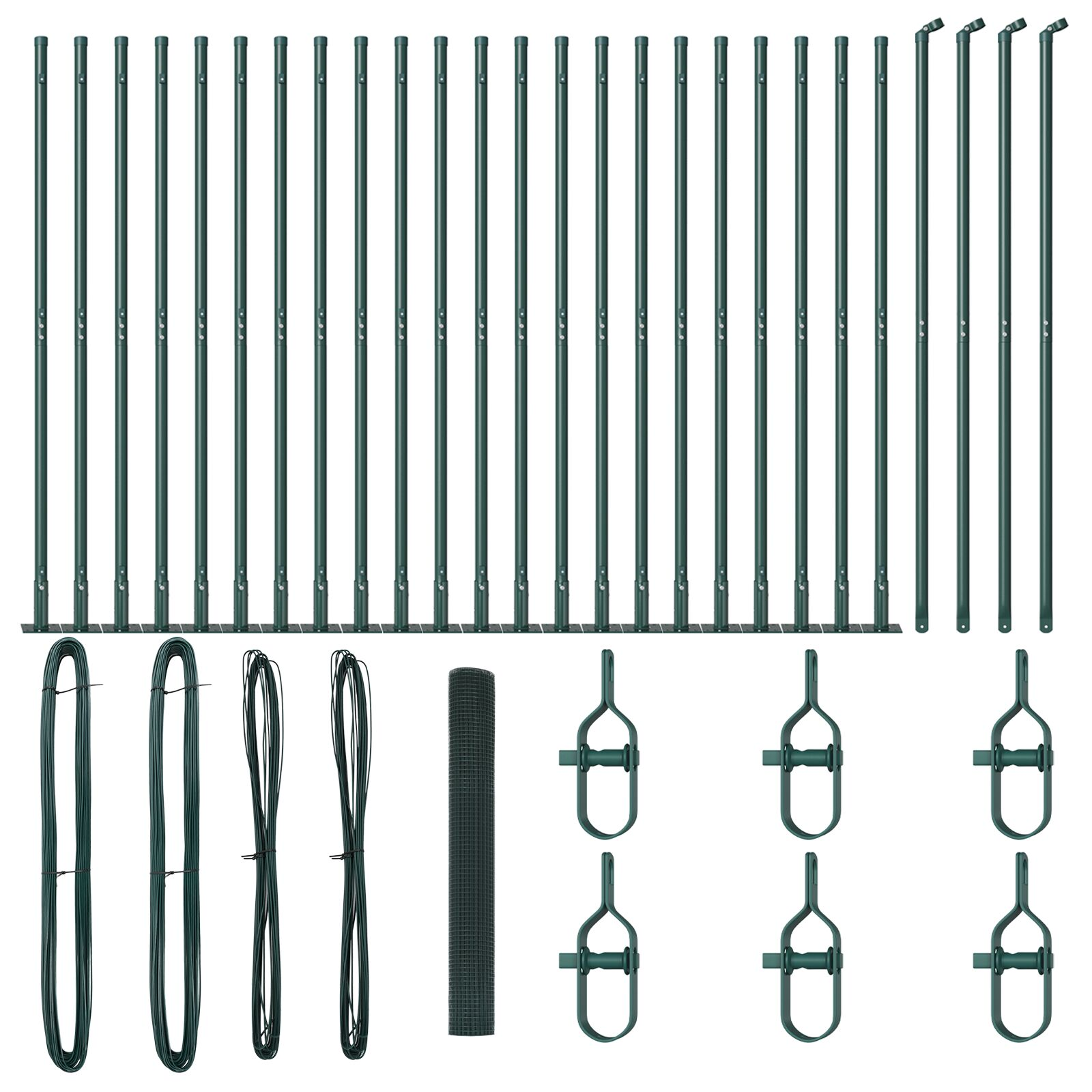 Hegesztett Drótfence 13 Flanged Oszloppal Zöld 1.2x50 m Acél (3352474)