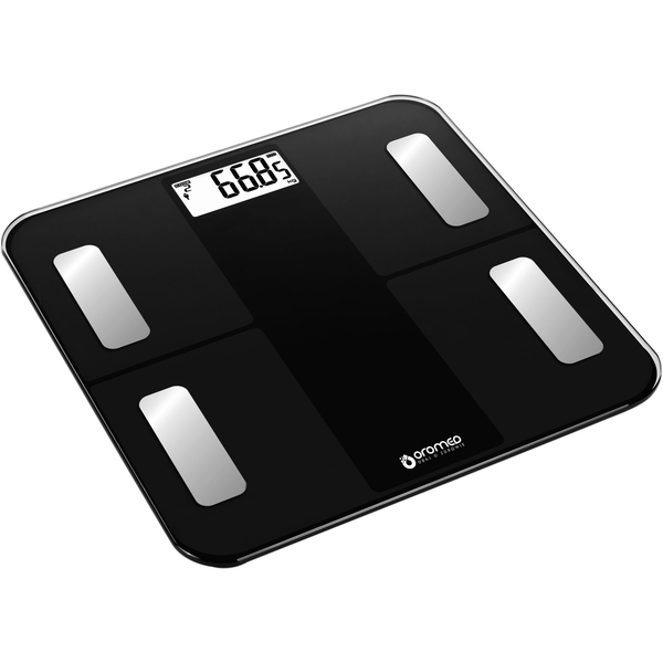 Кантар Oromed ORO-SCALE, 180 кг макс тегло, Bluetooth, Черен