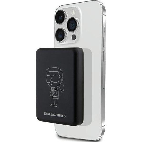 Karl Lagerfeld Outline Ikonik MagSafe 5000 mAh Negru Baterie externă wireless
