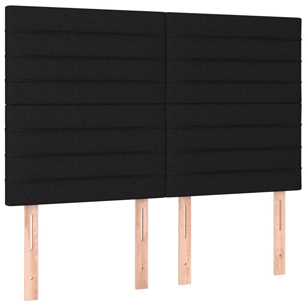 4 db fekete szövet fejtámla 72 x 5 x 78/88 cm (3116472)
