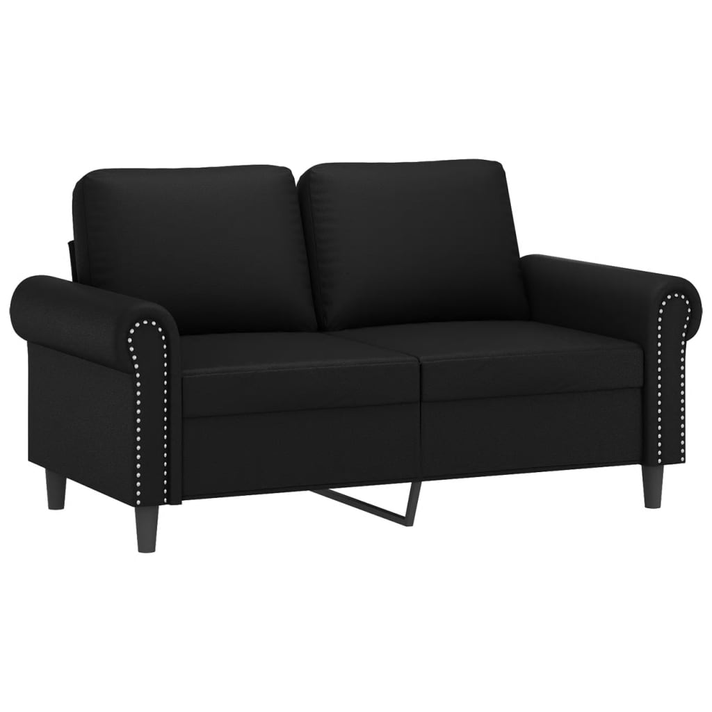 2 személyes fekete műbőr kanapé 120 cm (359499)