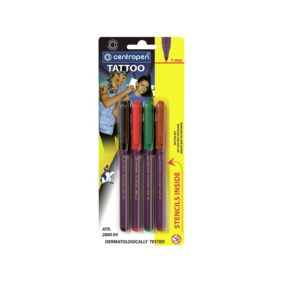 Centropen 2880/4 Tetováló készlet sablonnal - 4 db-os (2880/4)
