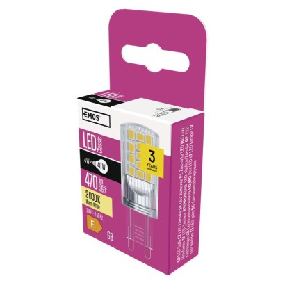 EMOS LED izzó Classic JC / G9 / 4 W (40 W) / 470 lm / meleg fehér (DBKF-EMZQ9544)