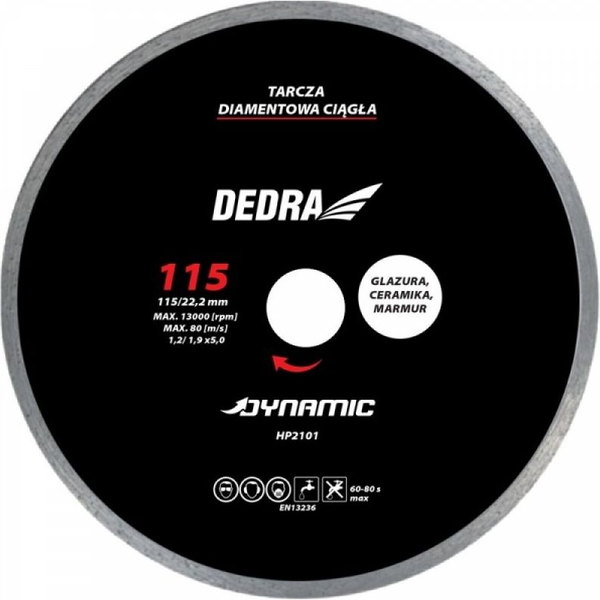  Dedra Tarcza diamentowa ciągła dynamic 115mm 22.2mm (HP2101)