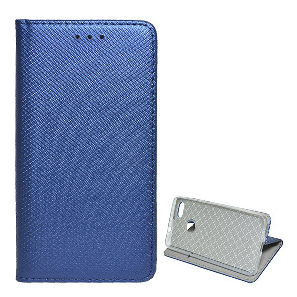 Tok álló, bőr hatású (FLIP, oldalra nyíló, asztali tartó funkció, rombusz minta) SÖTÉTKÉK [Huawei P9 Lite Mini] (5996457729807)
